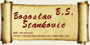 Bogoslav Stanković vizit kartica